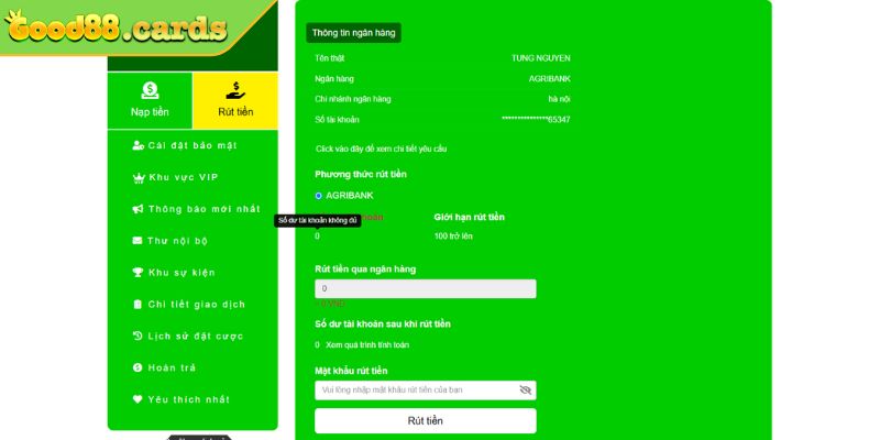 Hướng Dẫn Nạp Và Rút Tiền Good88 Chi Tiết Cho Người Mới 2 Quy định rút tiền